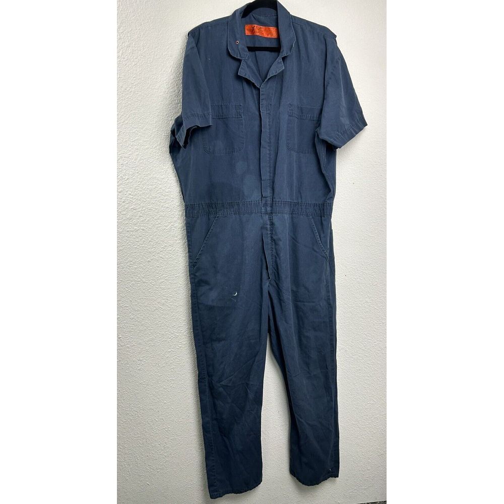 VTG 80's Redcap Coveralls Work Mechanic Size XL Blue Made in USA